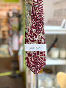 100% Silk Tie "Boston-Maroon"