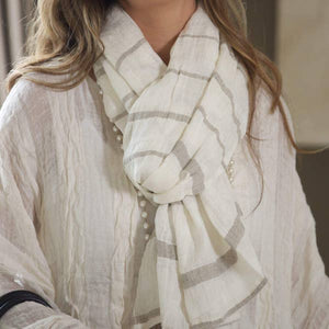 Linen Striped Scarf